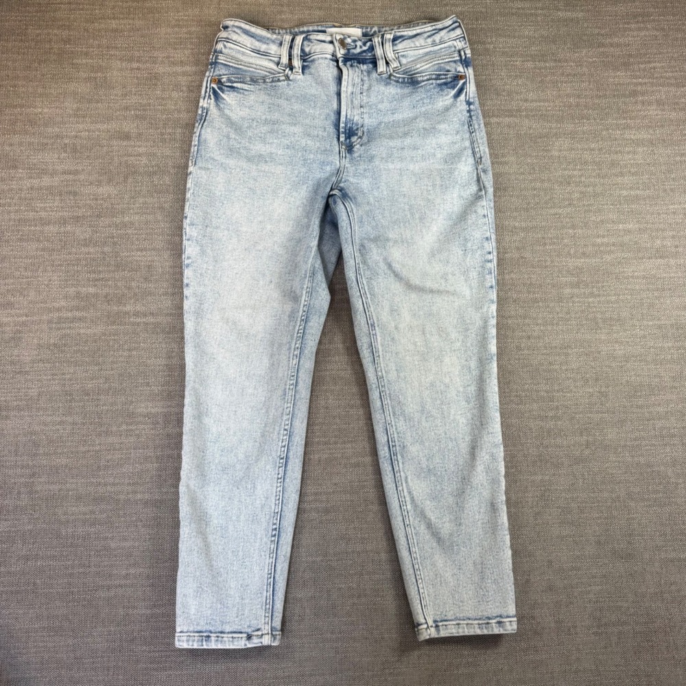 Dear John Denim Women's Size 28 Light Acid‎ Wash Straight Leg Crop Jeans Stretch - Picture 2 of 10